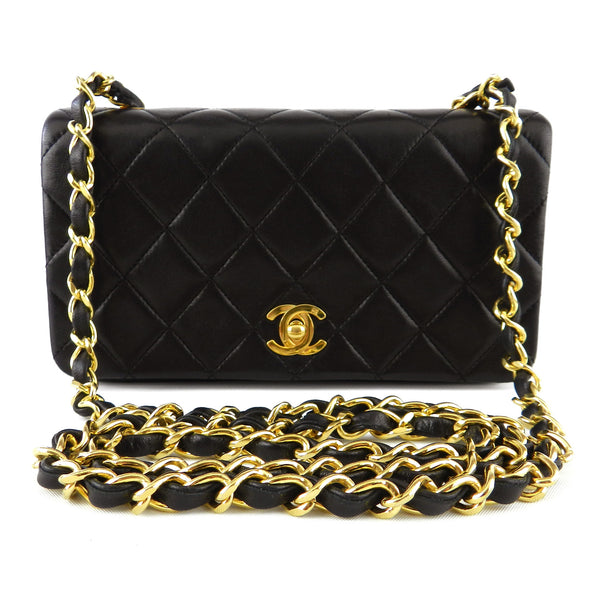 Chanel Small Quilted Lamb Long Chain Purse