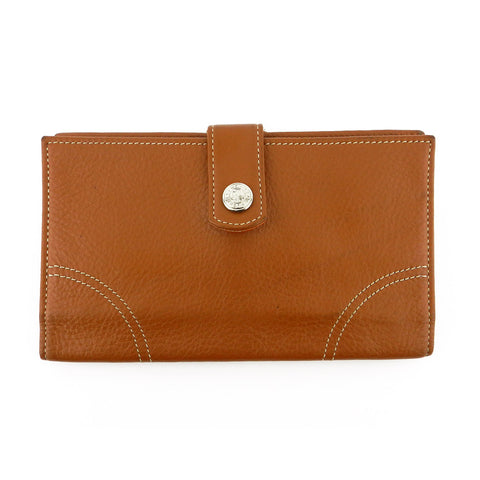 Longchamp Cognac Leather Soft Flat Wallet
