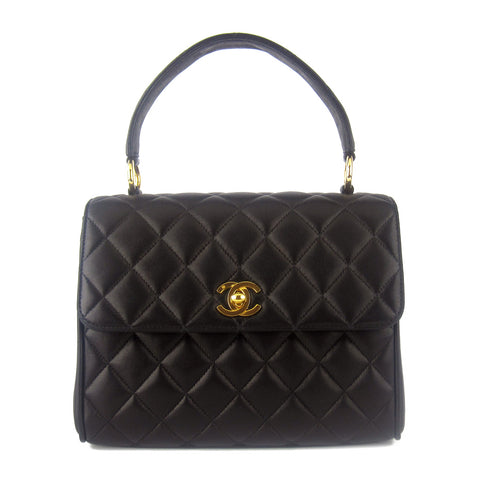 Chanel Quilted Kelly Top Handle Flap Satchel