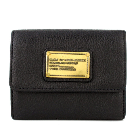 Marc by Marc Jacobs Plated Black Bifold Leather Wallet