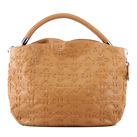 Christian Dior Cannage Stitched Tan Leather Shoulder Bag