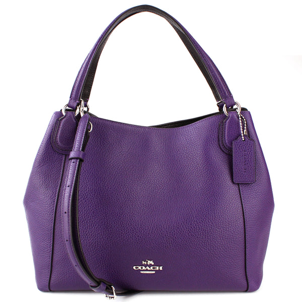 Coach Grape Purple Pebbled Leather Shoulder Bag
