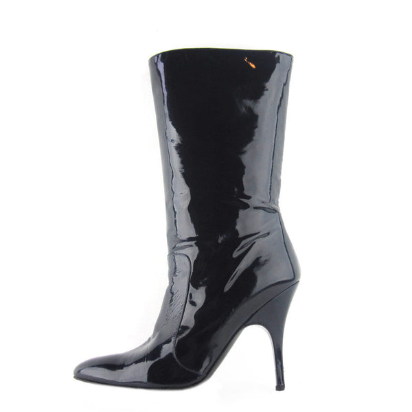 Lanvin Dark Navy Patent Boots sz 40.5