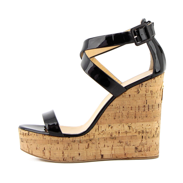 Guiseppe Zanotti Patent Strap Platform Wedges sz 39.5/9