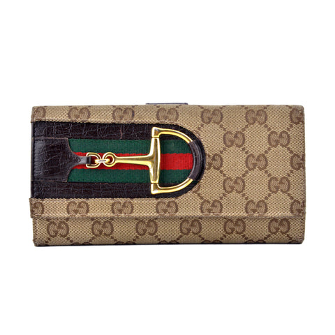 Gucci GG Monogram Canvas Horsebit Continental Wallet