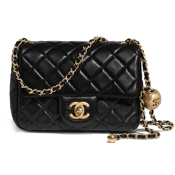 Chanel Quilted Lambskin GHW Pearl Mini Flap Bag