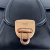 Gucci Vintage Black Leather Turnlock Flap Shoulder Bag
