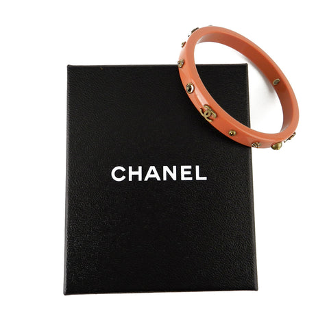 Chanel Dark Coral Resin Bangle