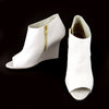 Burberry White Peep-Toe Wedge Bootie sz 41