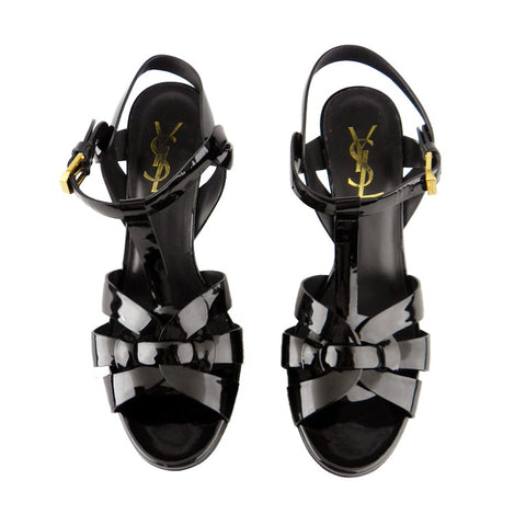 Saint Laurent Paris YSL Tribute Patent Platform Sandals