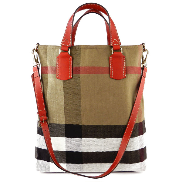 Burberry Check Canvas Medium Tote Bag - NEW