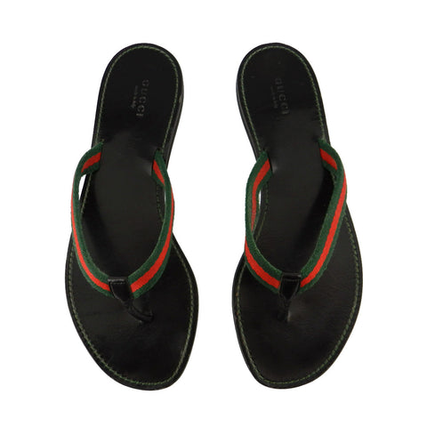 Gucci Stripes Thong Flip Flops sz 8