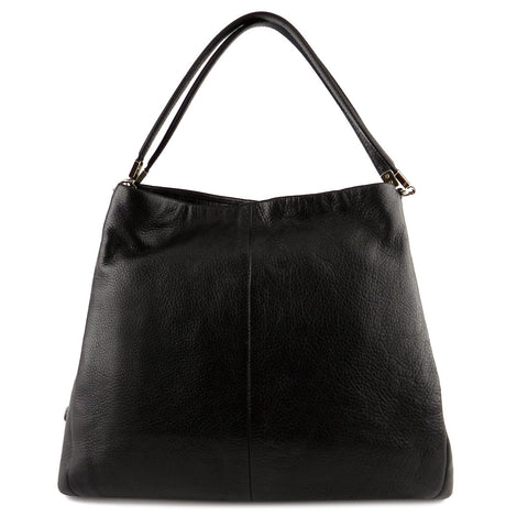 Coach Black Leather Split Compartment Tote