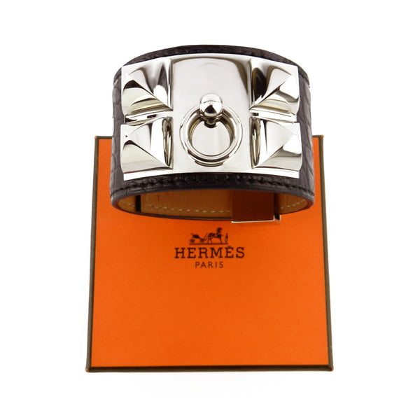 Hermes Crocodile Collier de Chien Cuff