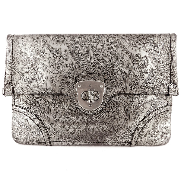 Alexander McQueen Silver Filigree Giant Envelope Clutch