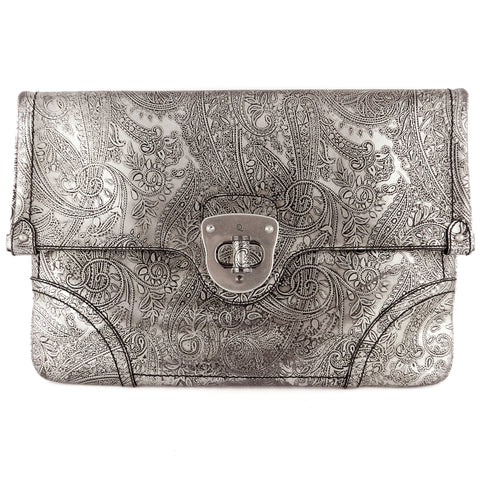 Alexander McQueen Silver Filigree Giant Envelope Clutch