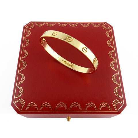 Cartier LOVE 18K Yellow Gold Bracelet sz 16
