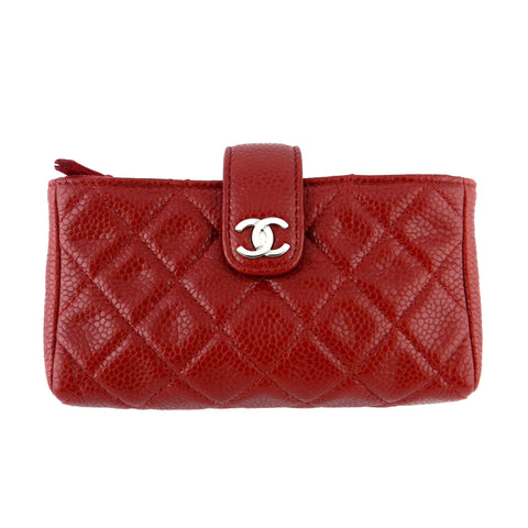 Chanel Red Caviar Small Clutch Case