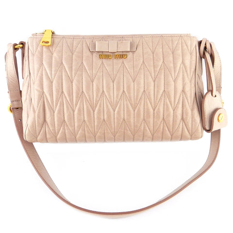 Miu Miu Vitello Shine Matelasse Trapu Shoulder Bag