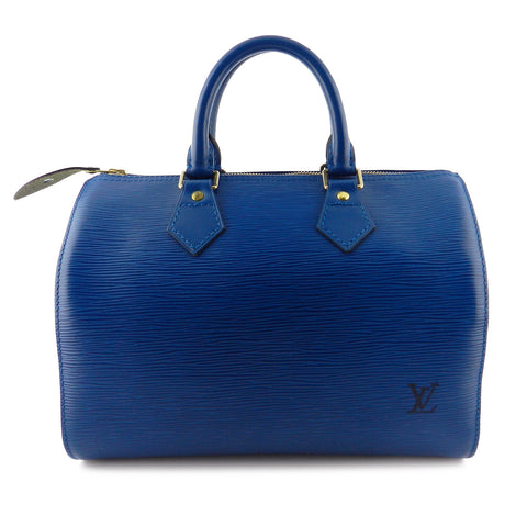 Louis Vuitton Toledo Blue Epi Speedy 25 Satchel
