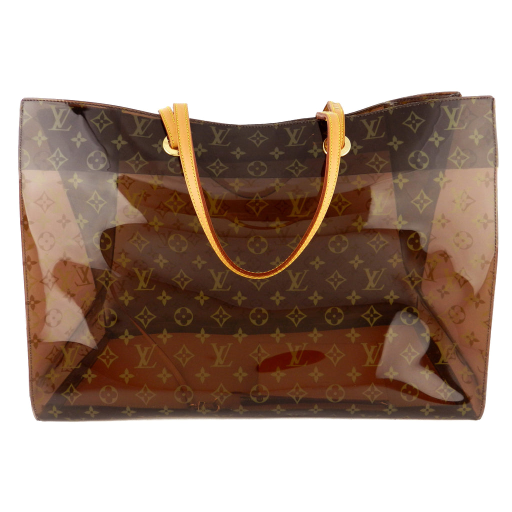 Louis Vuitton Clear Monogram Sac Cabas Cruise Ambre GM Tote Bag with Pouch  240750