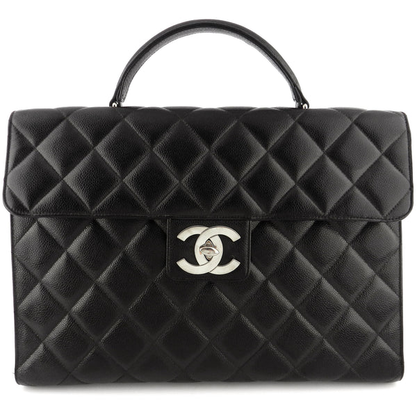 Chanel Quilted Caviar Porte Documents Attaché