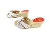 Christian Louboutin Silver Ribbon Wedges sz 37 / 6