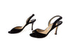 Manolo Blahnik Black Suede Slingback Sandals sz 36