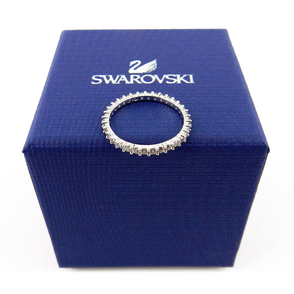 Swarovski Cystals Vittore White Rhodium Ring sz 50 / 5
