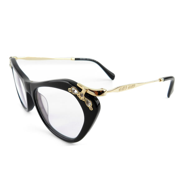 Miu Miu Embellished Cat Eye Black Glasses