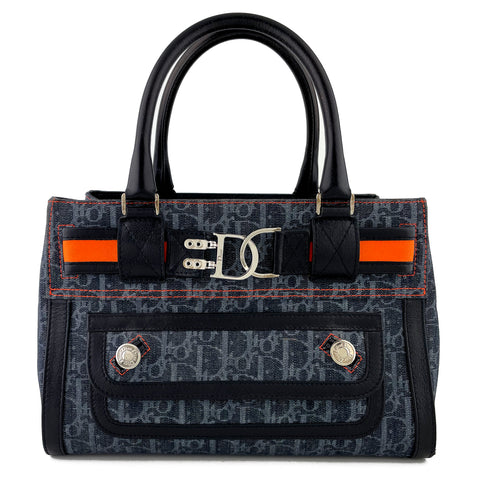 Dior Diorissimo Denim Flight Satchel Bag