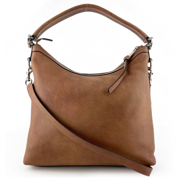 Gucci Miss GG Medium Two-Way Tan Brown Leather Shoulder Bag