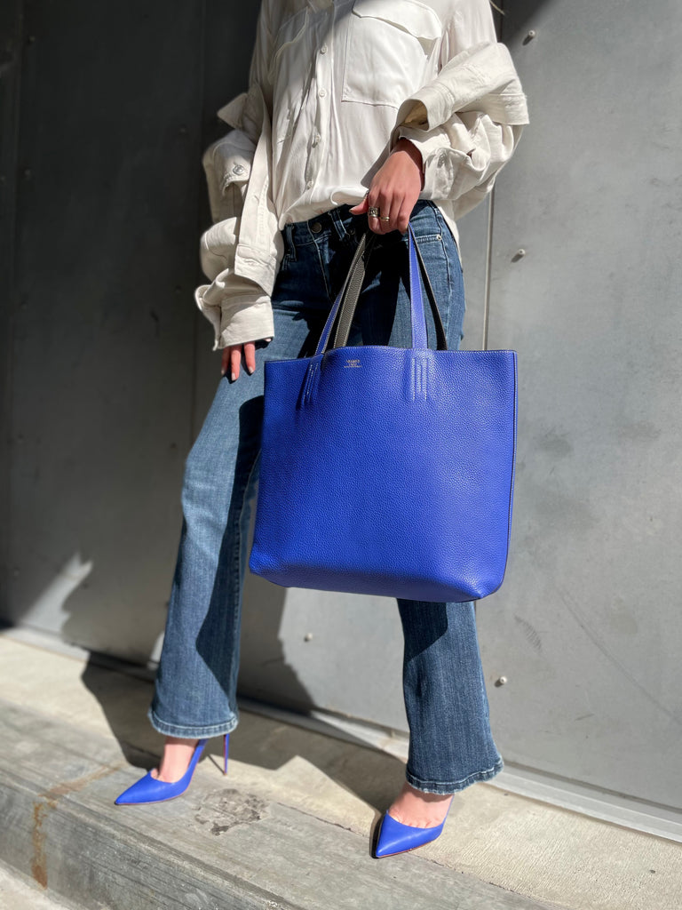 Hermès Graphite and Bleu Electrique Clémence Double Sens 36