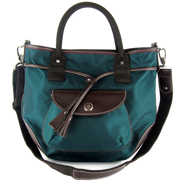 Lancel Leather & Nylon Convertible Bag