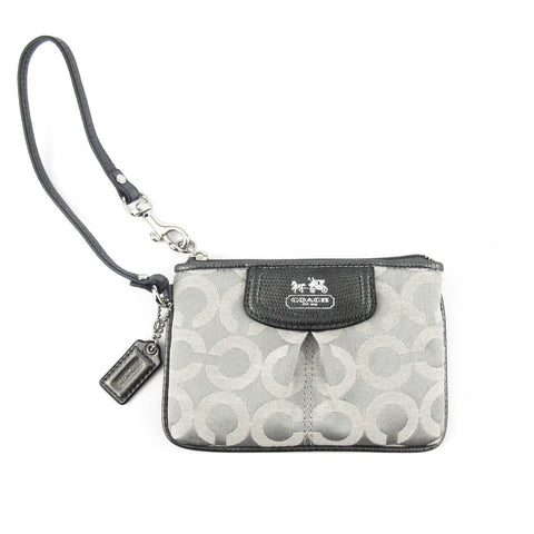 Coach Canvas Wristlet Clutch Pewter/Gray