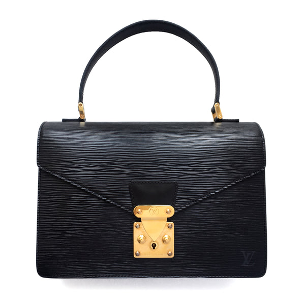 Louis Vuitton Black Epi Concorde Top Handle Satchel