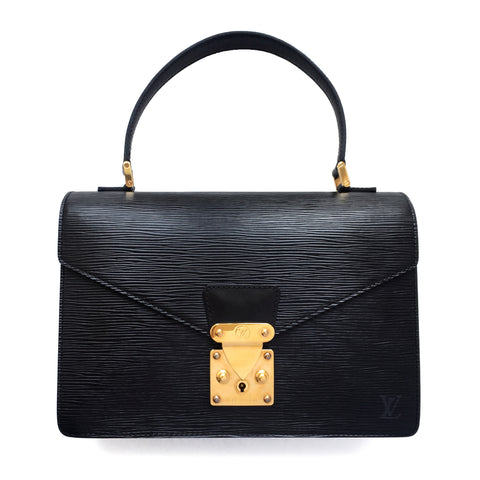 Louis Vuitton Black Epi Concorde Top Handle Satchel