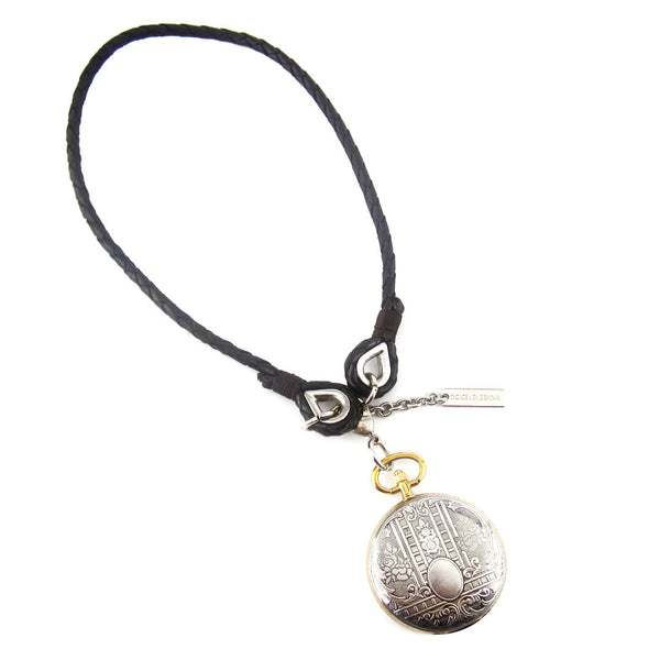 Dolce & Gabbana Braided Cord with Silver Time Piece