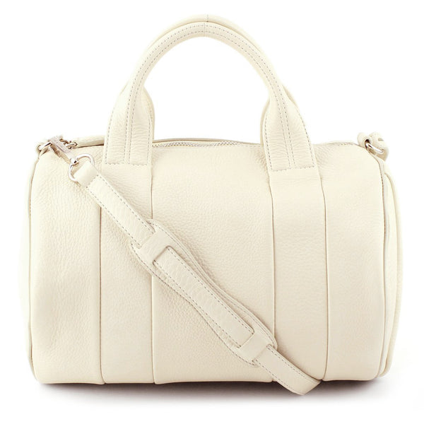 Alexander Wang Stud-Bottom Cream Leather Rocco Duffel