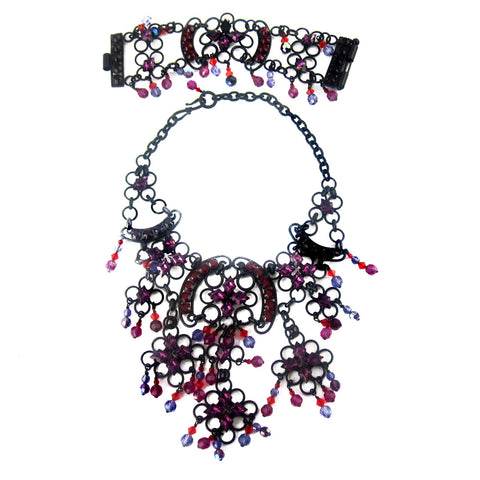 Swarovski Berry Crystals Black Choker & Cuff