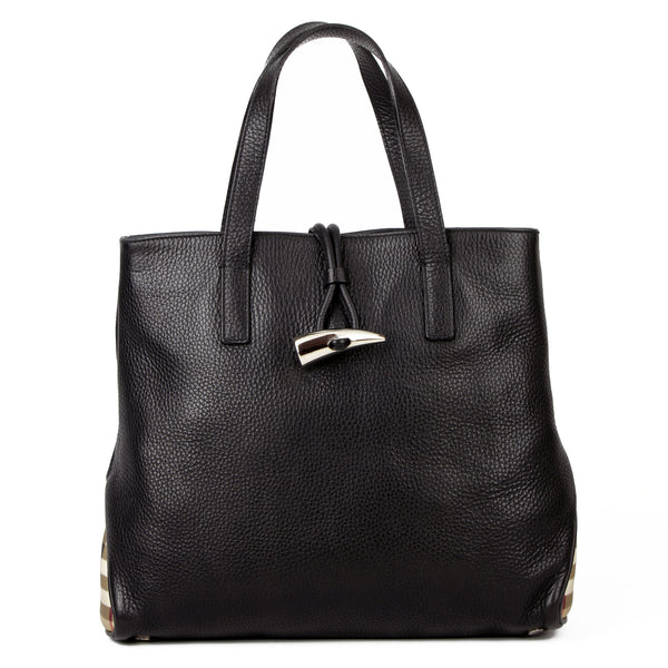 Burberry Leather Haymarket Horn Bag