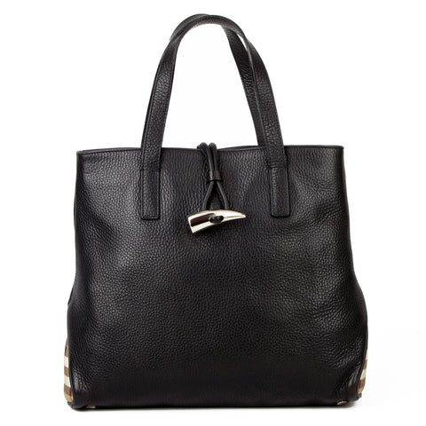 Burberry Leather Haymarket Horn Bag