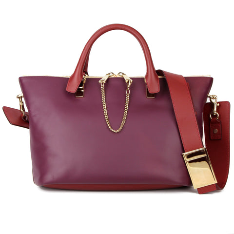 Chloe Baylee Medium Plum Tote Satchel & Shoulder Bag