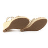 Michael Kors Nude Patent Raffia Wedge Sandals sz 6