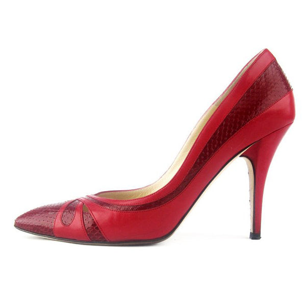 Jimmy Choo Snakeskin Pointed Toe Pumps sz 39