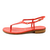 Bruno Magli Coral Orange Leather Flat Thong Sandals sz 6