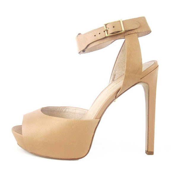 Kurt Geiger Nude Leather Platform Sandals sz 41 / 10.5