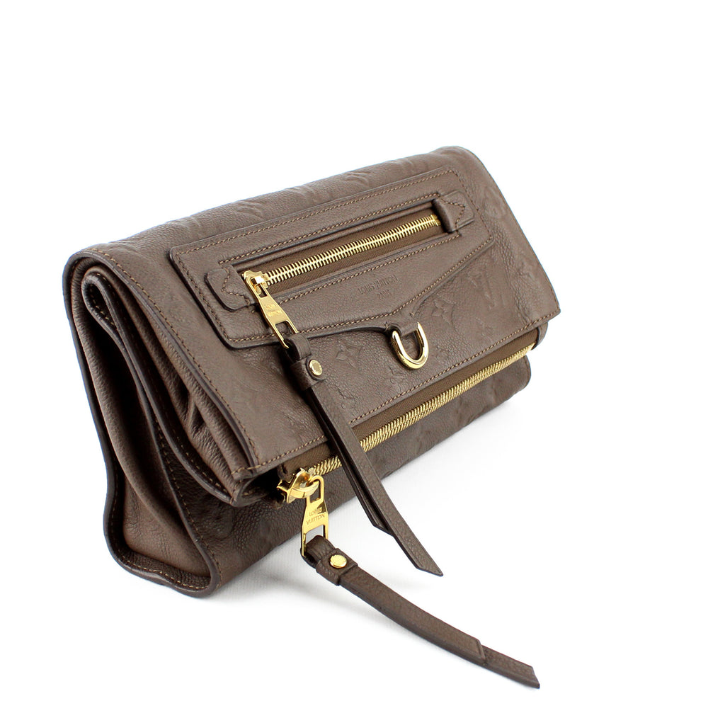 Louis Vuitton Brown Empreinte Petillante Clutch Gold Hardware