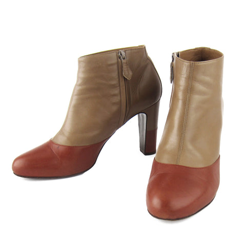 Hermes Two-Tone Leather Booties sz 41