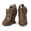 Bottega Veneta Woven Leather Wedge Sandal sz 39